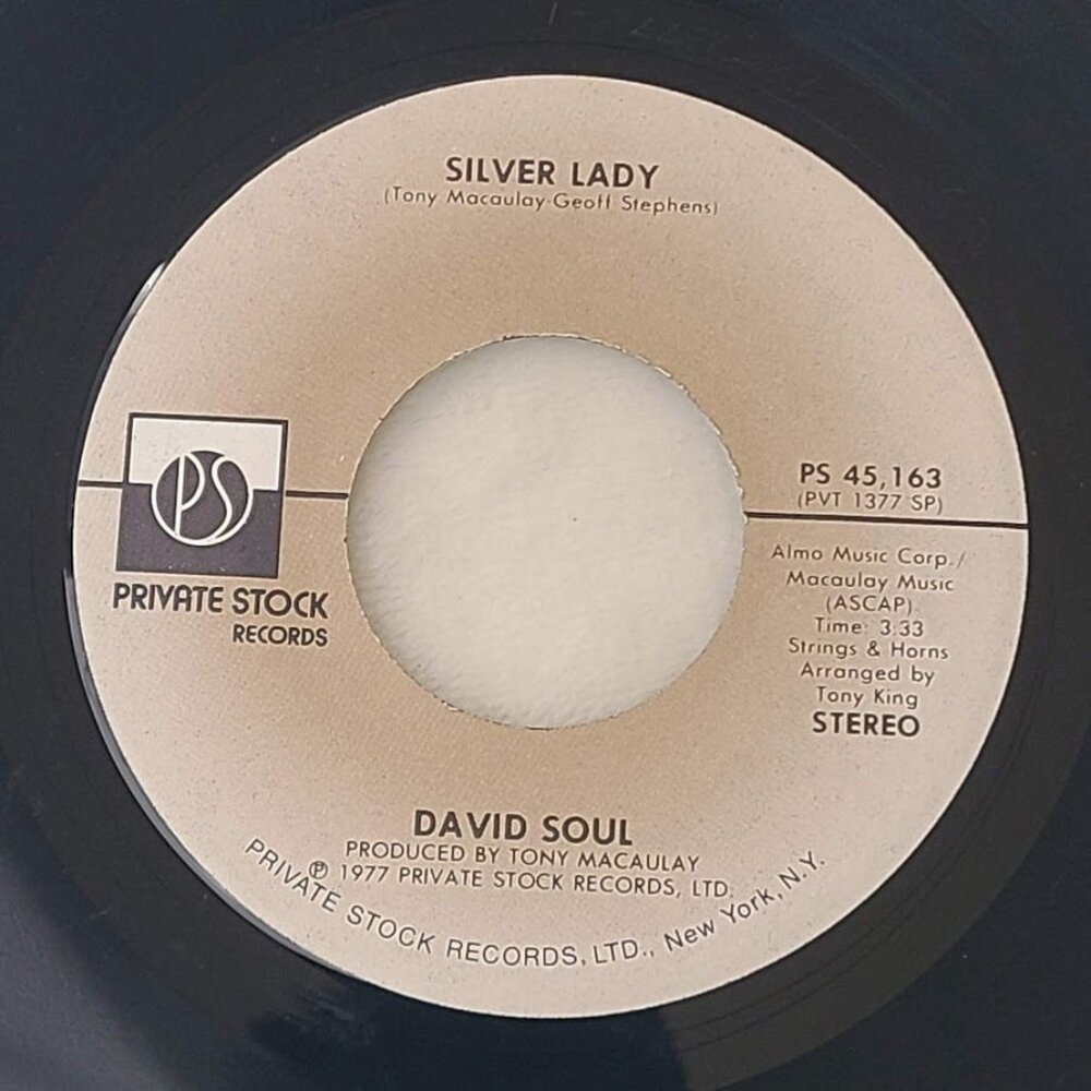 David Soul Silver Lady / Rider 45 RPM 7" Vinyl